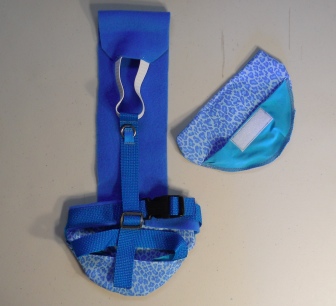 Blue Leopard Print Goose Diaper Holder Harness