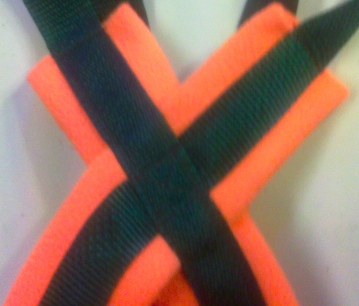 Forest Green/Orange Recreational Harness close up