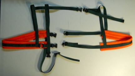 forest green goat harness orange 2