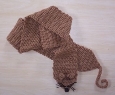 Long Brown Crochet Rat Scarf